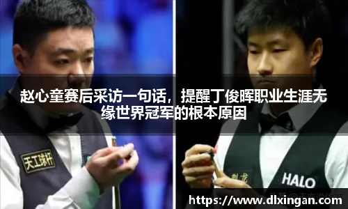 赵心童赛后采访一句话，提醒丁俊晖职业生涯无缘世界冠军的根本原因